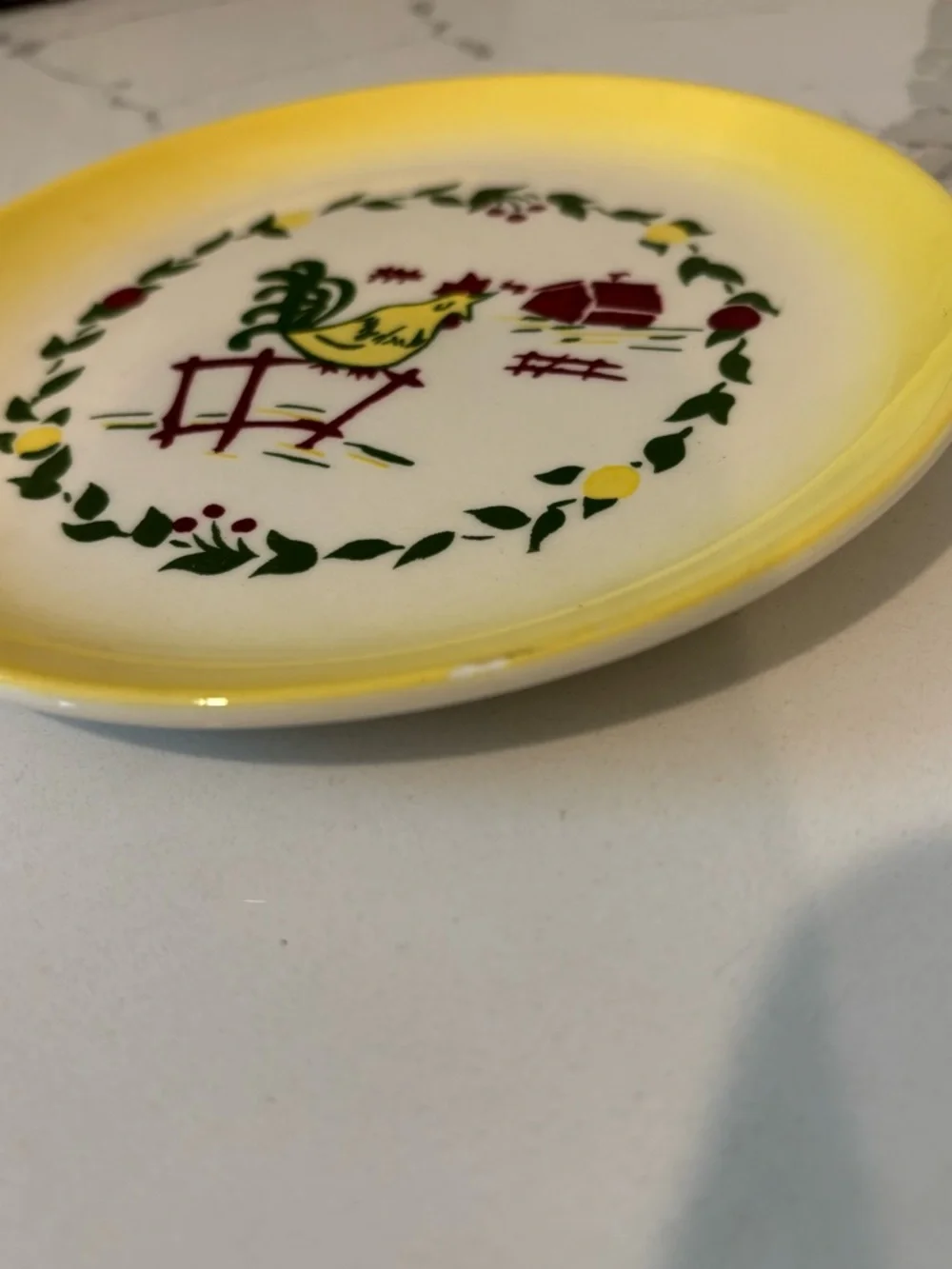 Vintage 1940’s 1950’s Brock of California Yellow Farmhouse Rooster Set 3 Dishes - Picture 8 of 9